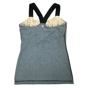 Lululemon Top Womens Size 6/Small Inner Awareness Tank Striped Black/Grey EUC